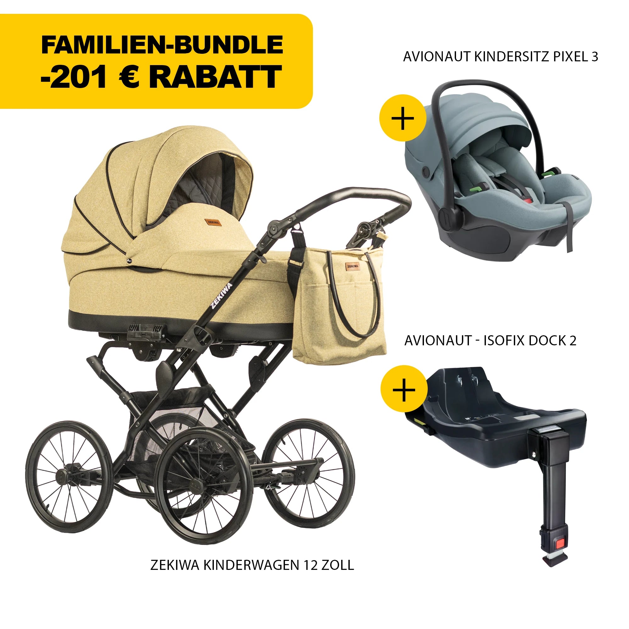 ZEKIWA 4 in 1 Kinderwagen Bundle - Sun