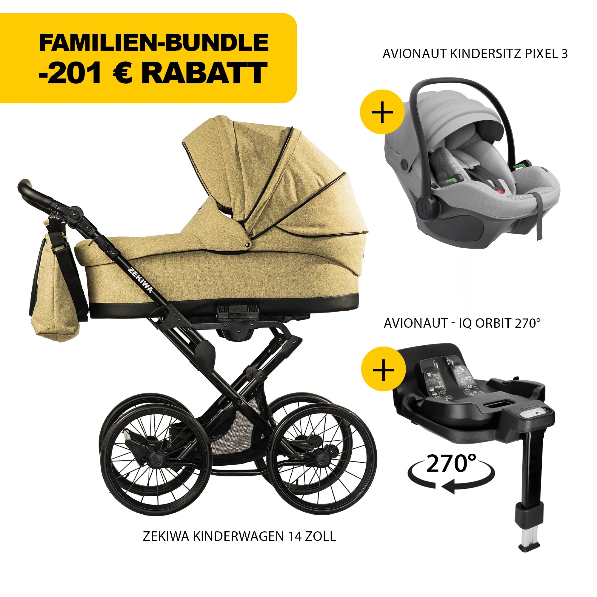 ZEKIWA 4 in 1 Kinderwagen Bundle - Sun