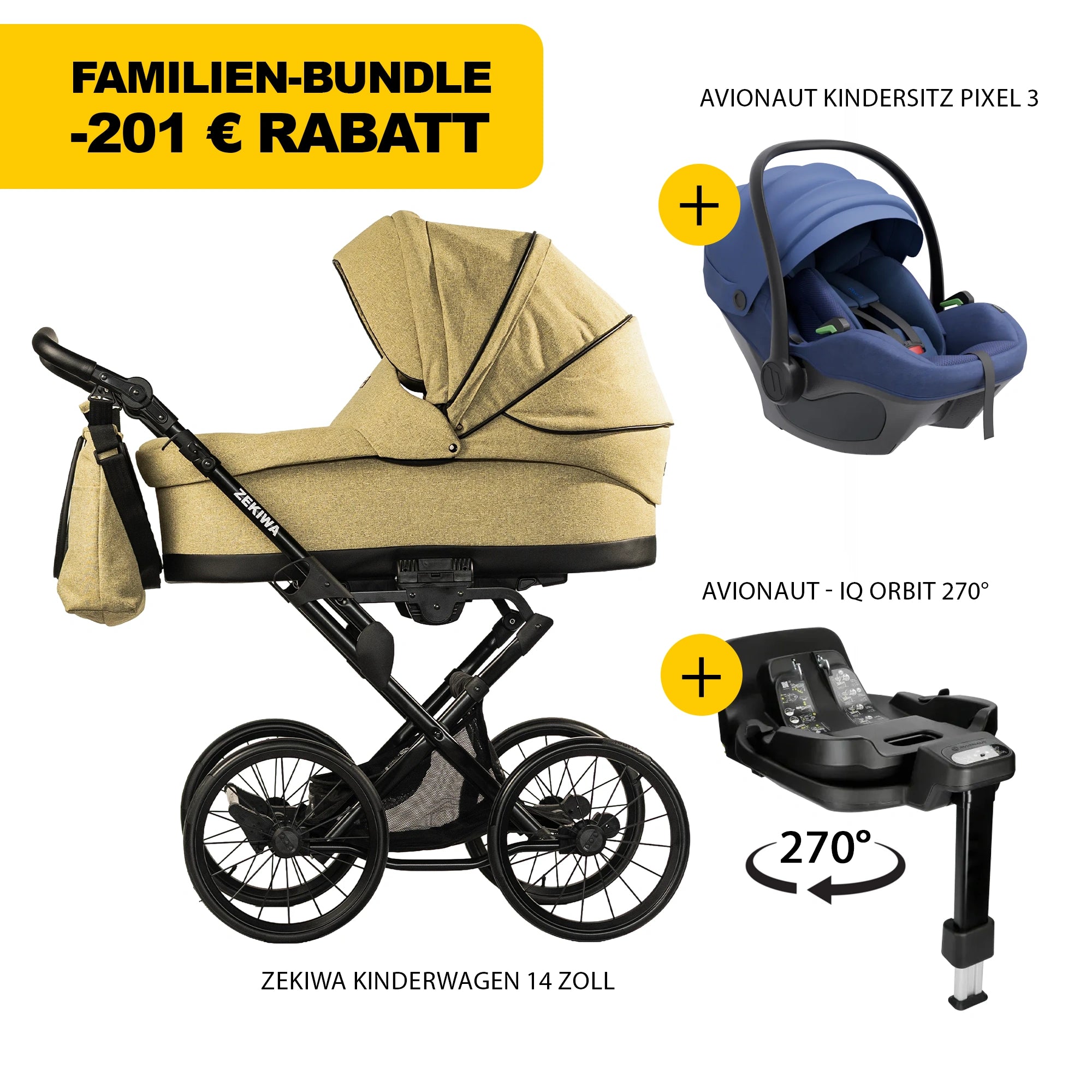 ZEKIWA 4 in 1 Kinderwagen Bundle - Sun