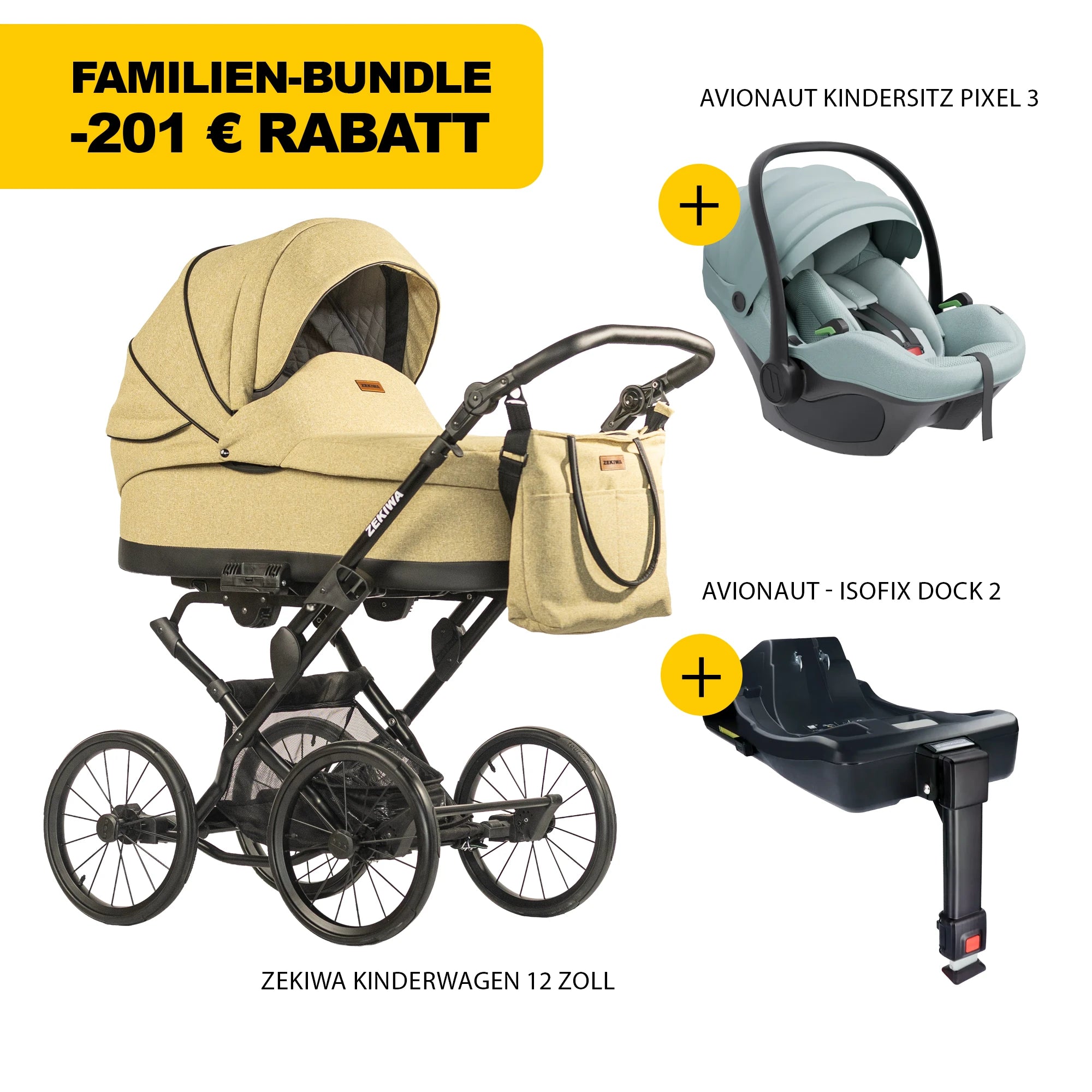 ZEKIWA 4 in 1 Kinderwagen Bundle - Sun