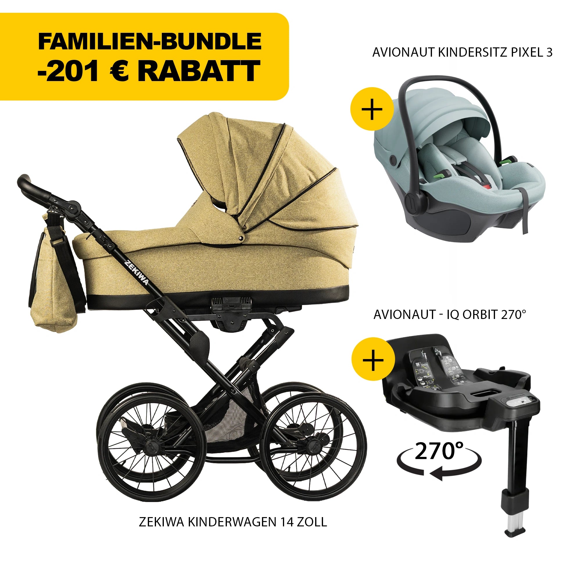 ZEKIWA 4 in 1 Kinderwagen Bundle - Sun