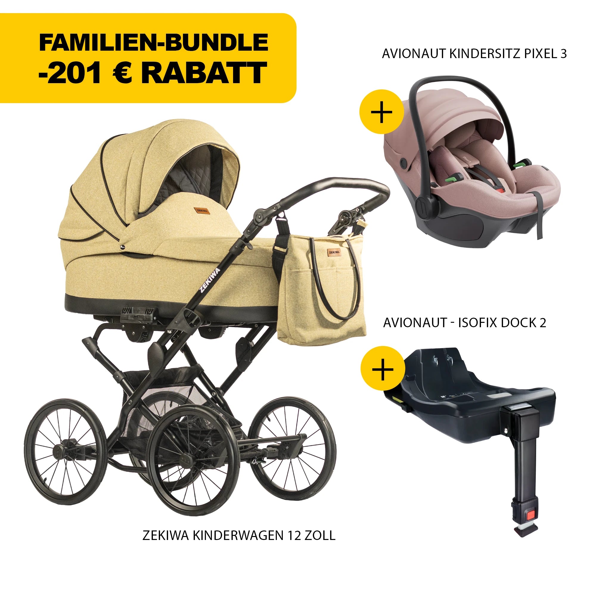ZEKIWA 4 in 1 Kinderwagen Bundle - Sun